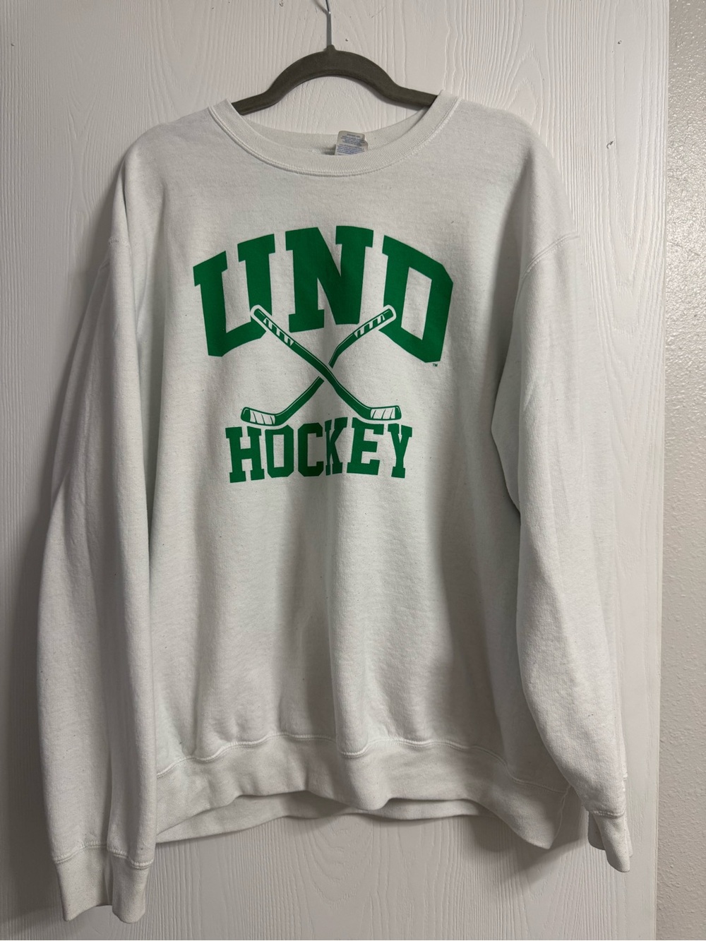 UND Hockey White Crewneck Sweatshirt
